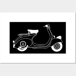 Vespa 98 II series White Outline Posters and Art